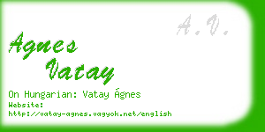 agnes vatay business card